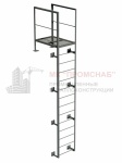 Лестница П1-1 (Ст3)4000/800/1200/300/У50х5,0/кр.16/ПВЛ306