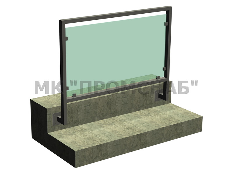 ОГПК (Ст3)1350/1200/1500/каркас 60х40х3,0/пластина 150х150х10/стекло триплекс 4+4