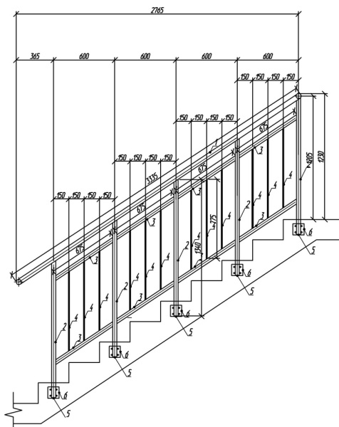 ОГЛ(Ст3)45°/1200/600/3340/1 пор.48х2,0/ст.40х40х2,0/1 пер.40х40х2,0/зап.15х15х1,5/Б