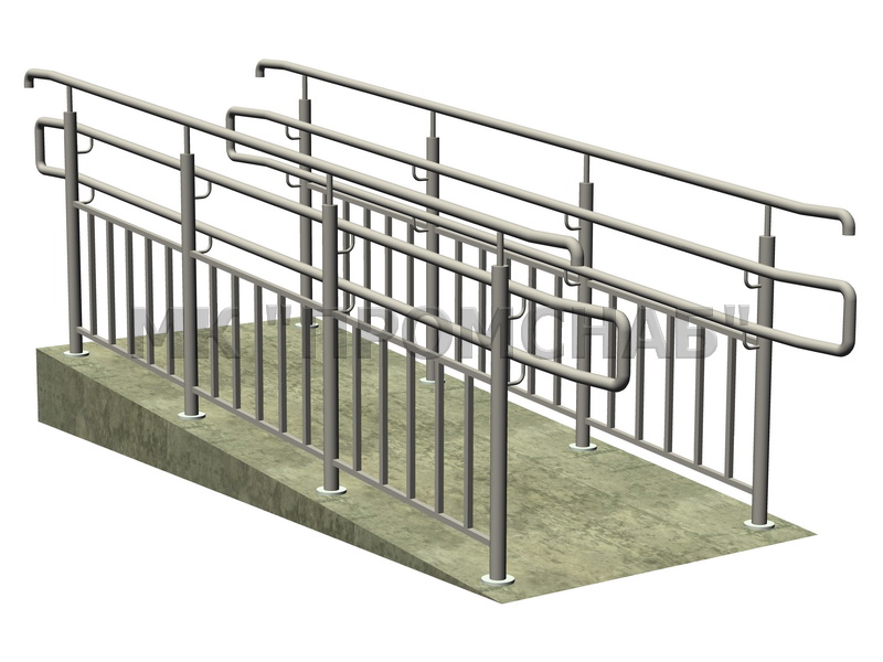 Огр. пандуса(Ст3)1100/900/3 пор. 40х2,0/ст. 51х2,0/пер. 20х20х2,0/зап. 20х20х2,0