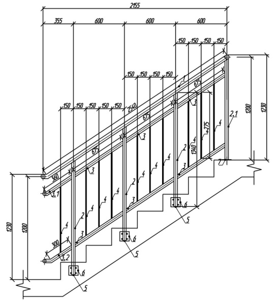 ОГЛ(Ст3)45°/1200/600/2540/1 пор.48х2,0/ст.40х40х2,0/1 пер.40х40х2,0/зап.15х15х1,5/Б