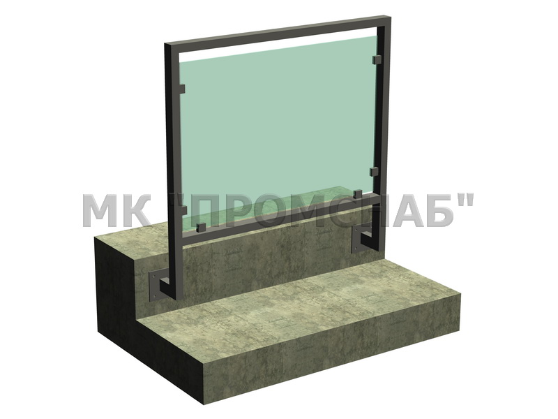 ОГПК (Ст3)1350/1200/1200/каркас 60х40х3,0/пластина 150х150х10/стекло триплекс 4+4