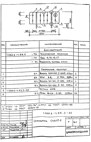 Ограждение ОМВ17-2