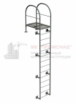 Лестница П1-1 (Ст3)4000/800/1200/труба 51х2,0/кр.16/ПВЛ306/R