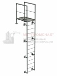Лестница П1-1 (Ст3)4000/800/1200/труба 51х2,0/кр.16/ПВЛ306