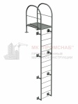 Лестница П1-1 (Ст3)4000/800/1200/труба 51х2,0/кр.16/R