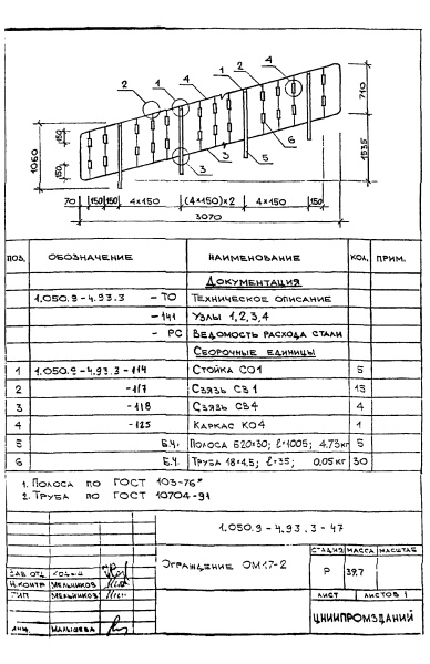 Ограждение ОМ17-2