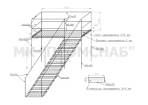 ПО1(AISI304)45°/2000/3000/1000/1000/каркас 80х80х2,0/риф.3,0/огр.20х20х1,5/100х1,0/1 лест./9 супеней