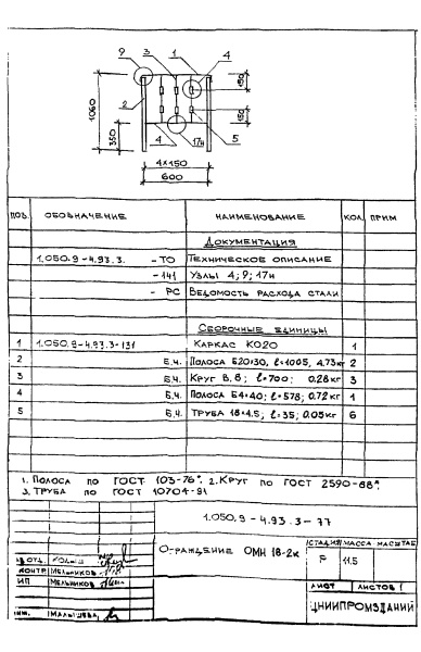 Ограждение ОМН18-2к
