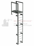 Лестница П1-1 (Ст3)4000/ 800/1000/У75х6,0/кр.18
