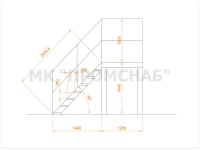 ЛМ1-1(Ст3)45°/1440/2640/900/1200/1200/Ш16/4оп/У50х5,0/ПВЛ406/огр.У50х5,0/У25х3,0/150х4,0/П-СВ