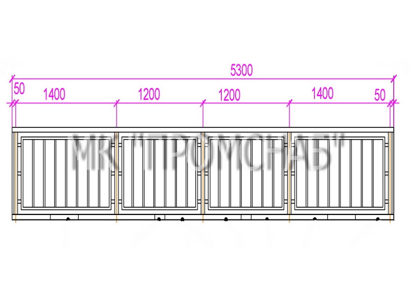 ОГБ(Ст3)1100/1200/пор. 50х50х3,0/ст. 50х50х3,0/пан. 50х25х2,0/зап.20х20х2,0