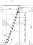 Стремянка (Ст3) 70°/1720/920/275/каркас 60х60х4,0/ст.кв.20