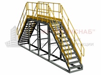 ПО1-2(Ст3)45°/2500/7880/3000/900/Ш12/риф.4/кл.Ш12/огр.32х2,0/отб.150х4,0/2 лест.