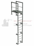 Лестница П1-1 (Ст3)4000/800/1200/труба 76х3,0/25х2,0