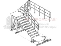 ЛМ3-2П(Ст3)27°/2600/6000/1300/Ш20/Ш16/ст.120х120х5,0/У50х5,0/риф.4/огр.60х40х4,0/14ст.