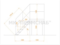 ЛМ1-1(Ст3)45°/1260/2460/900/1200/1200/Ш16/4оп/У50х5,0/ПВЛ406/огр.У50х5,0/У25х3,0/150х4,0/П-СВ