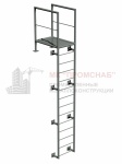 Лестница П1-1 (Ст3)4000/800/1200/труба 57х3,0/кр.18