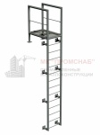 Лестница П1-1 (Ст3)4000/800/1200/труба 76х3,0/кр.18/ПВЛ406