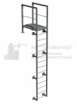 Лестница П1-1 (Ст3)4000/800/1200/труба 76х3,0/кр.18