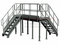 МОП (AISI304)45°/1500/3000/800/Ш16х.г./оп.60х60х3,0/риф.3/огр.32х1,5/отб.140х2,5