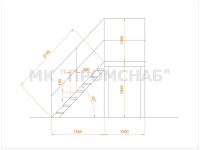 ЛМ1-1(Ст3)45°/1550/2750/900/1200/1200/Ш16/4оп/У50х5,0/ПВЛ406/огр.У50х5,0/У25х3,0/150х4,0/П-СВ