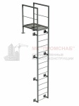 Лестница П1-1 (Ст3)4000/800/1200/труба 57х3,0/кр.18/ПВЛ306