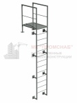 Лестница П1-1 (Ст3)4000/800/1200/труба 51х2,0/кр.16