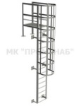 Лестница П1-2 (Ст3) 3600/700/1000/У75х6,0/круг 18/экран полоса 40х4,0