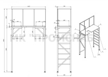 ПО1(Ст3)90°/2600/1800/750/750/каркас 50х50х4,0/риф.3,0/огр.40х20х3,0/20х20х2,0/1 лест./7 супеней
