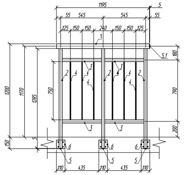 ОГЛП(Ст3)1200/545/1200/1 пор.48х2,0/ст.40х40х2,0/1 пер.40х40х2,0/зап.15х15х1,5/Б