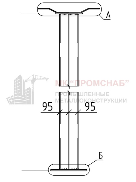 Стойка фахверковая (Ст3)6400/2Ш27/пл.410х300х12/300х230х8,0/540х70х6,0